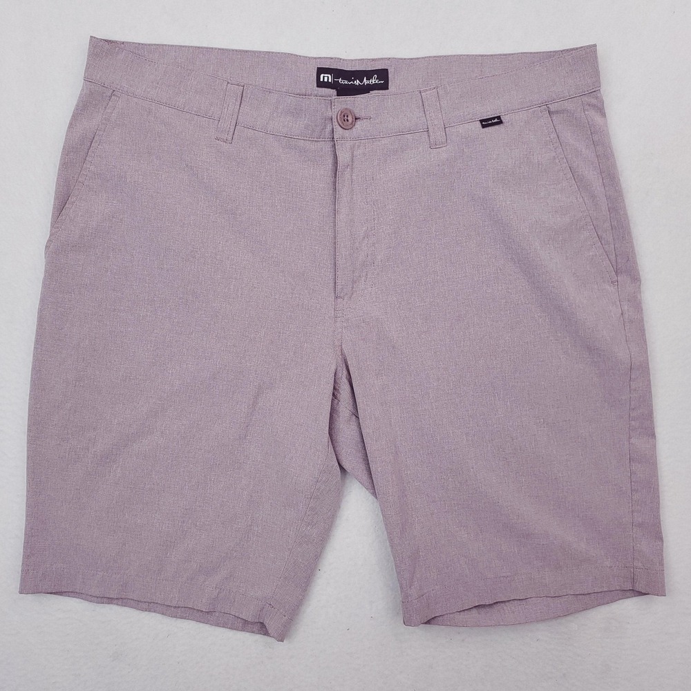Travis Mathew Shorts Mens 36 Purple Chino Stretch Golf Lightweight Performance